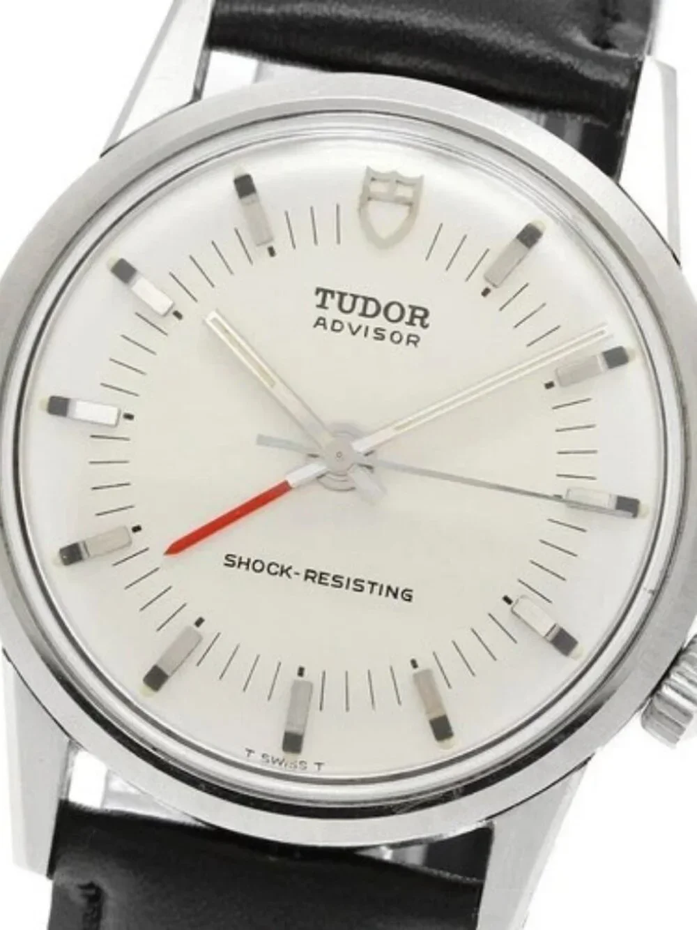 TUDOR Heritage Advisor 10050 alarm Silver Dial Hand Winding Men's Watch_949541